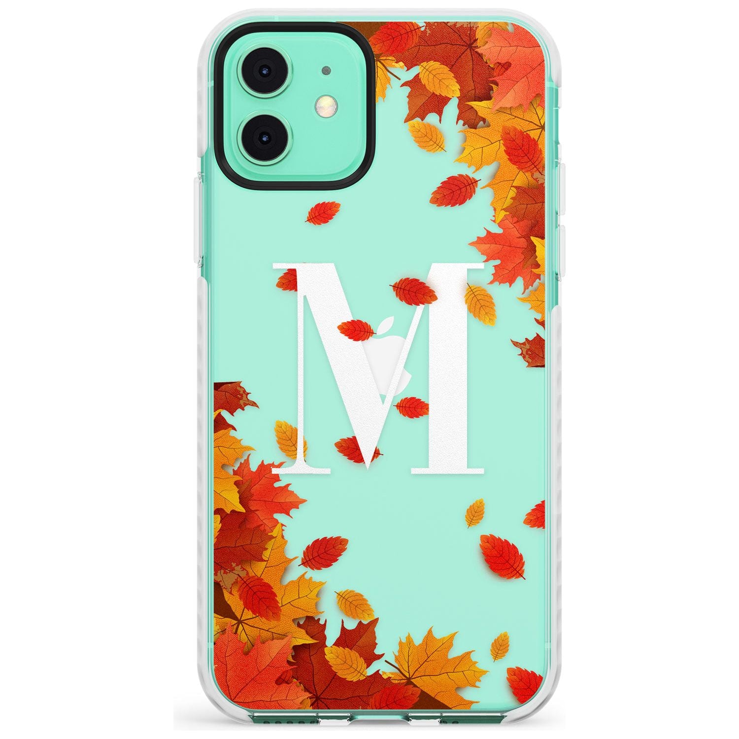 Personalised Monogram Autumn Leaves Impact Phone Case for iPhone 11
