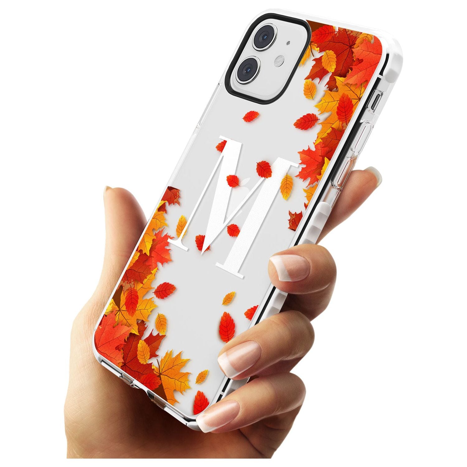 Personalised Monogram Autumn Leaves Impact Phone Case for iPhone 11