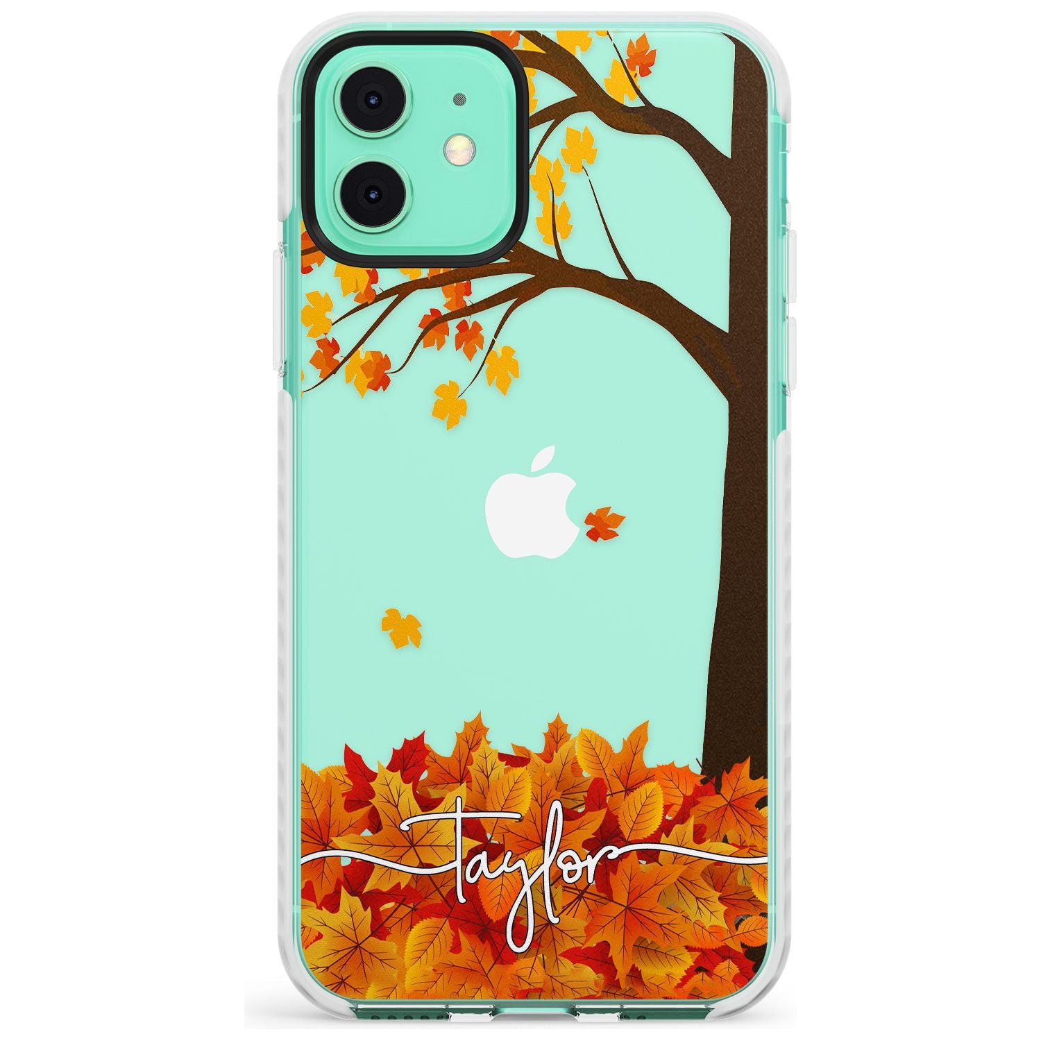 Personalised Autumn Leaves Impact Phone Case for iPhone 11