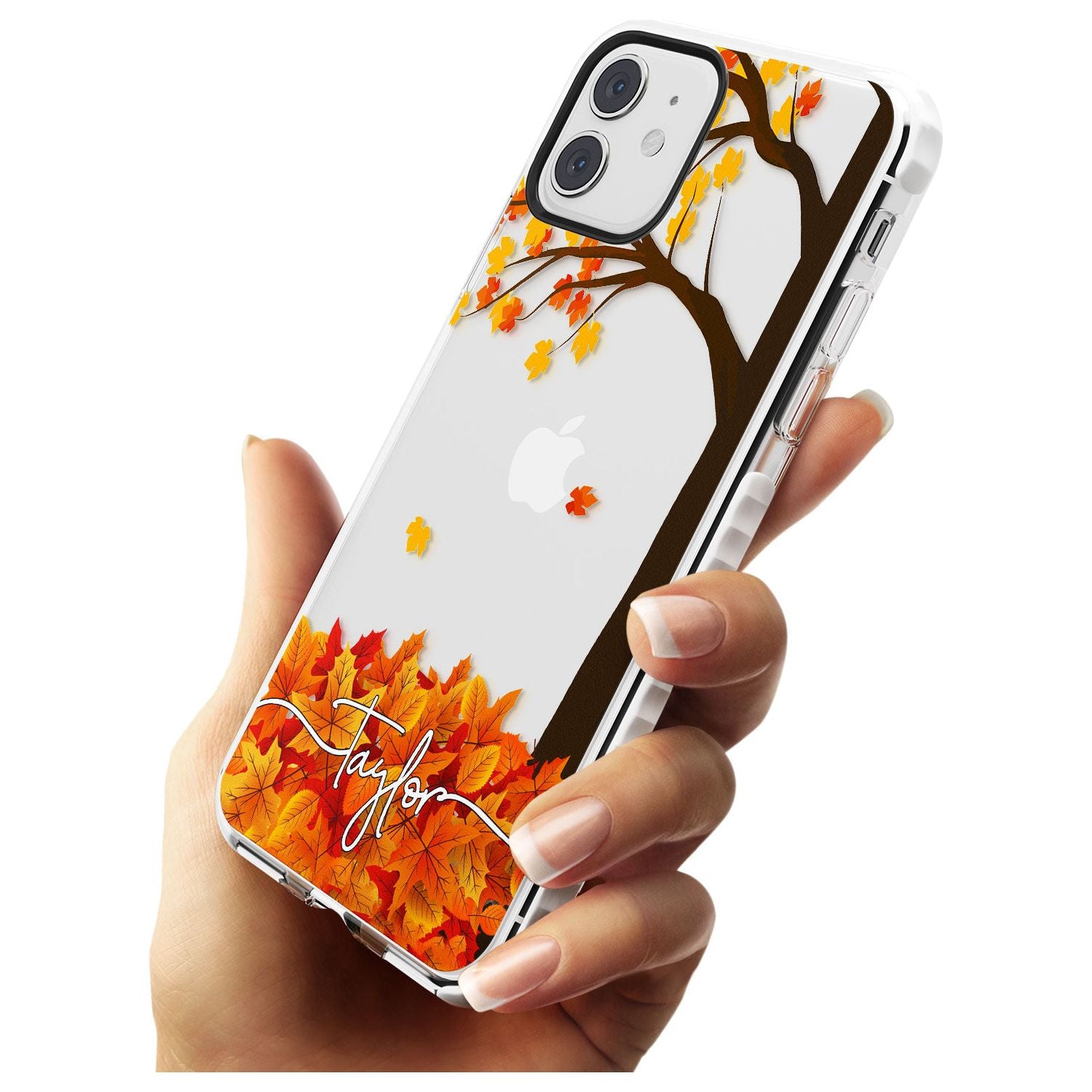 Personalised Autumn Leaves Impact Phone Case for iPhone 11