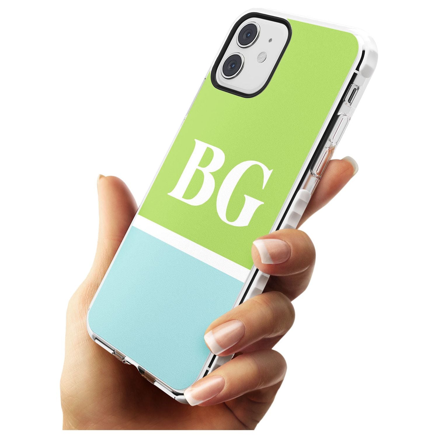 Colourblock: Green & Turquoise Impact Phone Case for iPhone 11