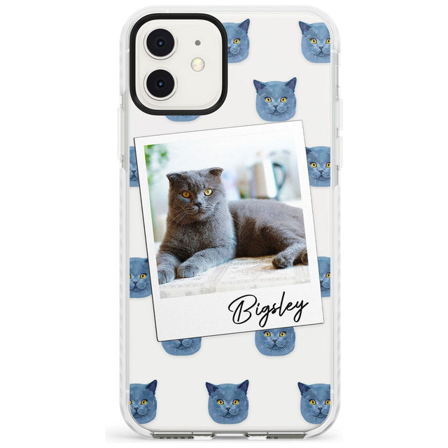 Personalised English Blue Cat Photo Impact Phone Case for iPhone 11