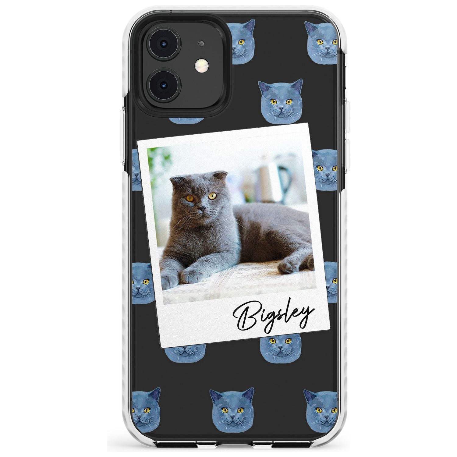 Personalised English Blue Cat Photo Impact Phone Case for iPhone 11