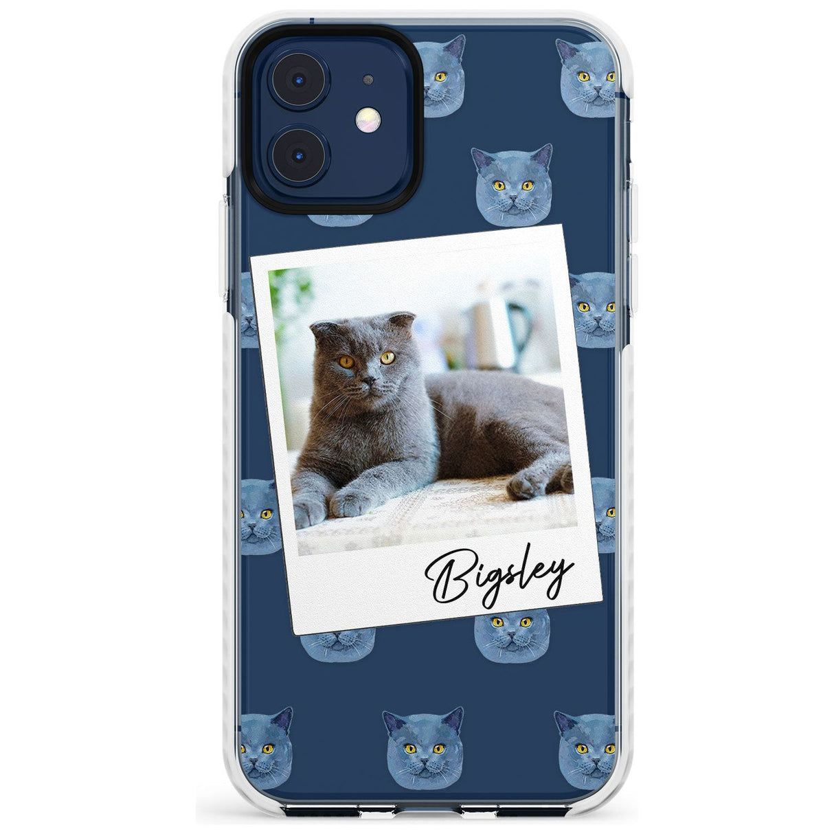 Personalised English Blue Cat Photo Impact Phone Case for iPhone 11