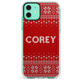 Personalised Red Christmas Knitted Jumper Impact Phone Case for iPhone 11