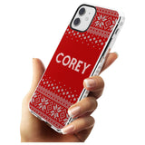 Personalised Red Christmas Knitted Jumper Impact Phone Case for iPhone 11