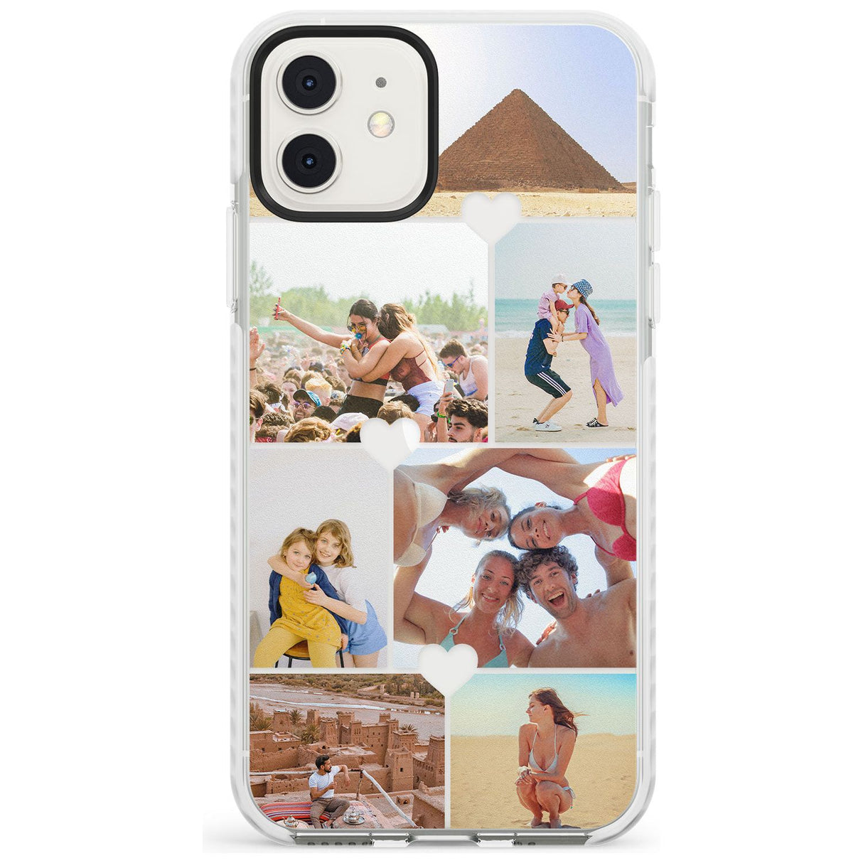 Personalised Heart Photo Grid Impact Phone Case for iPhone 11, iphone 12