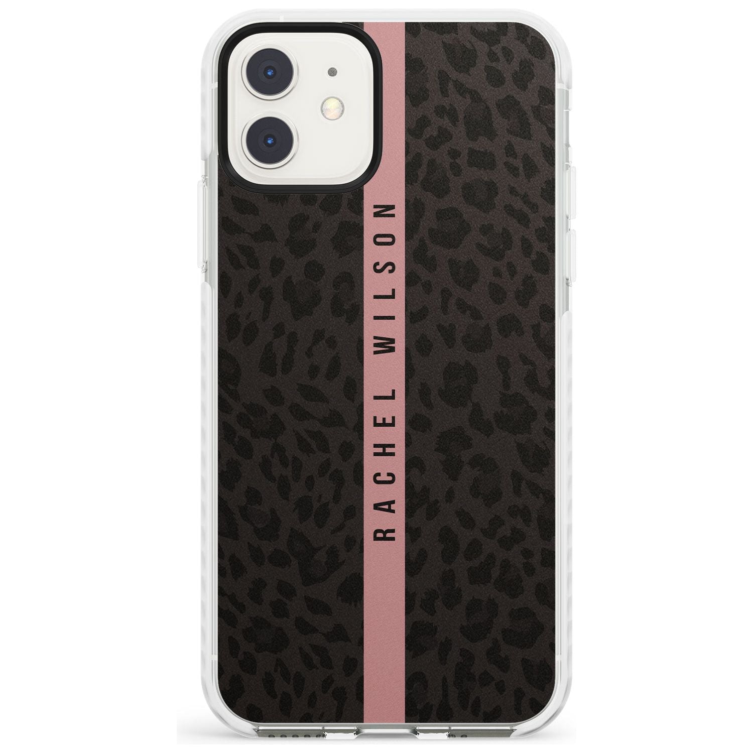 Pink Stripe Leopard Pattern Impact Phone Case for iPhone 11
