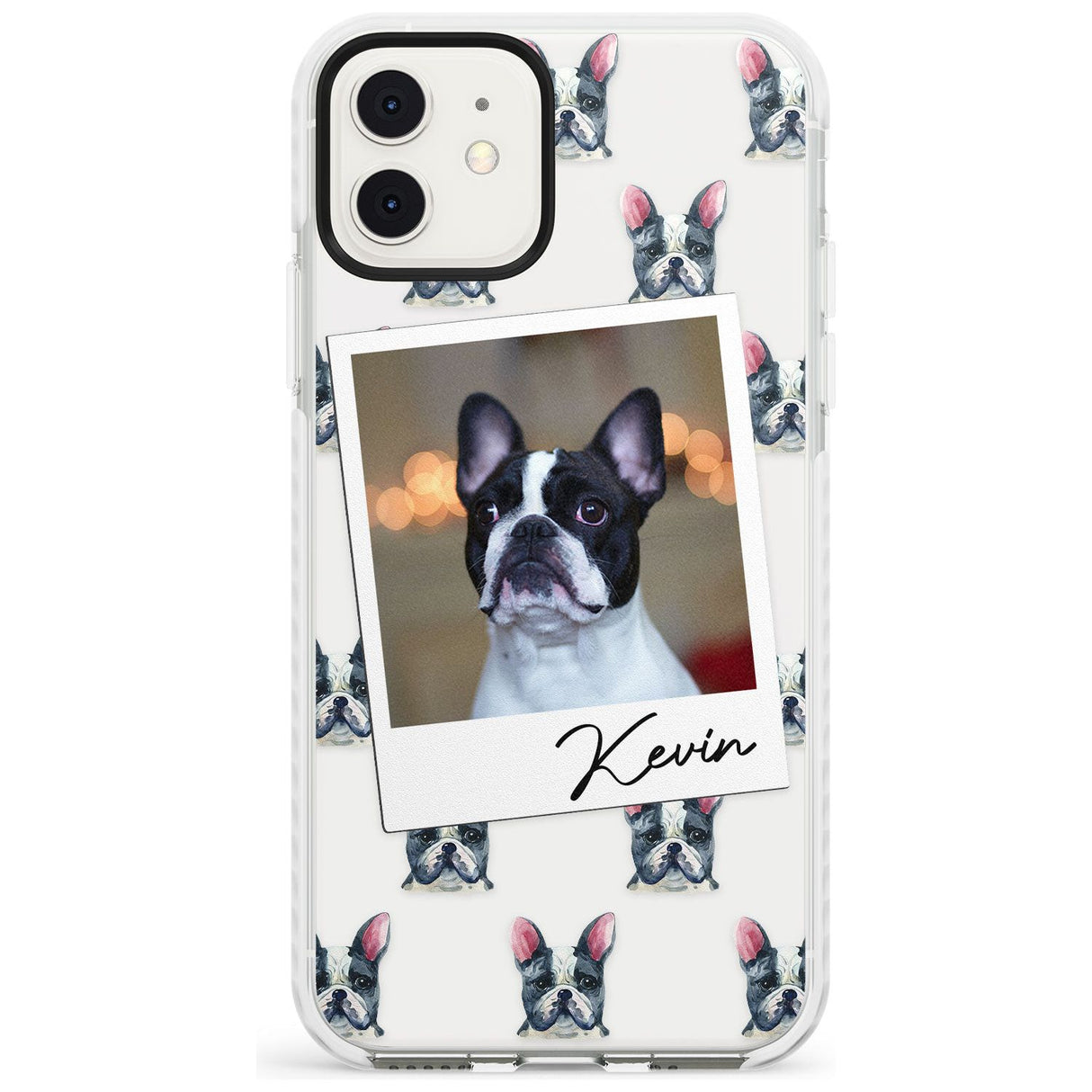 French Bulldog, Black & White - Custom Dog Photo Slim TPU Phone Case for iPhone 11