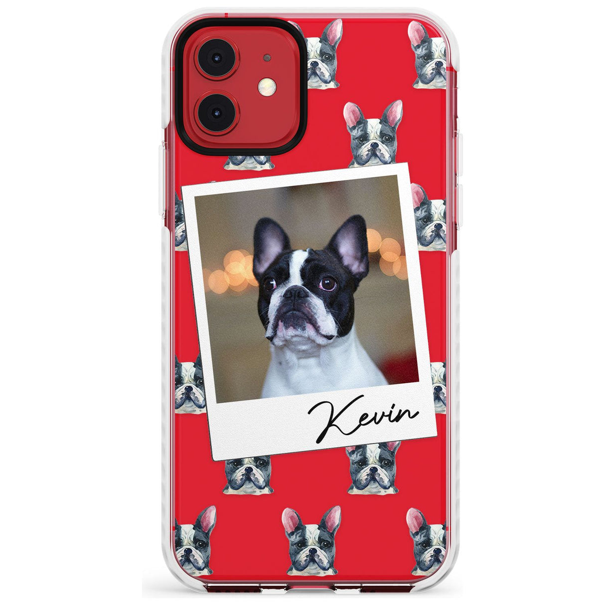 French Bulldog, Black & White - Custom Dog Photo Slim TPU Phone Case for iPhone 11