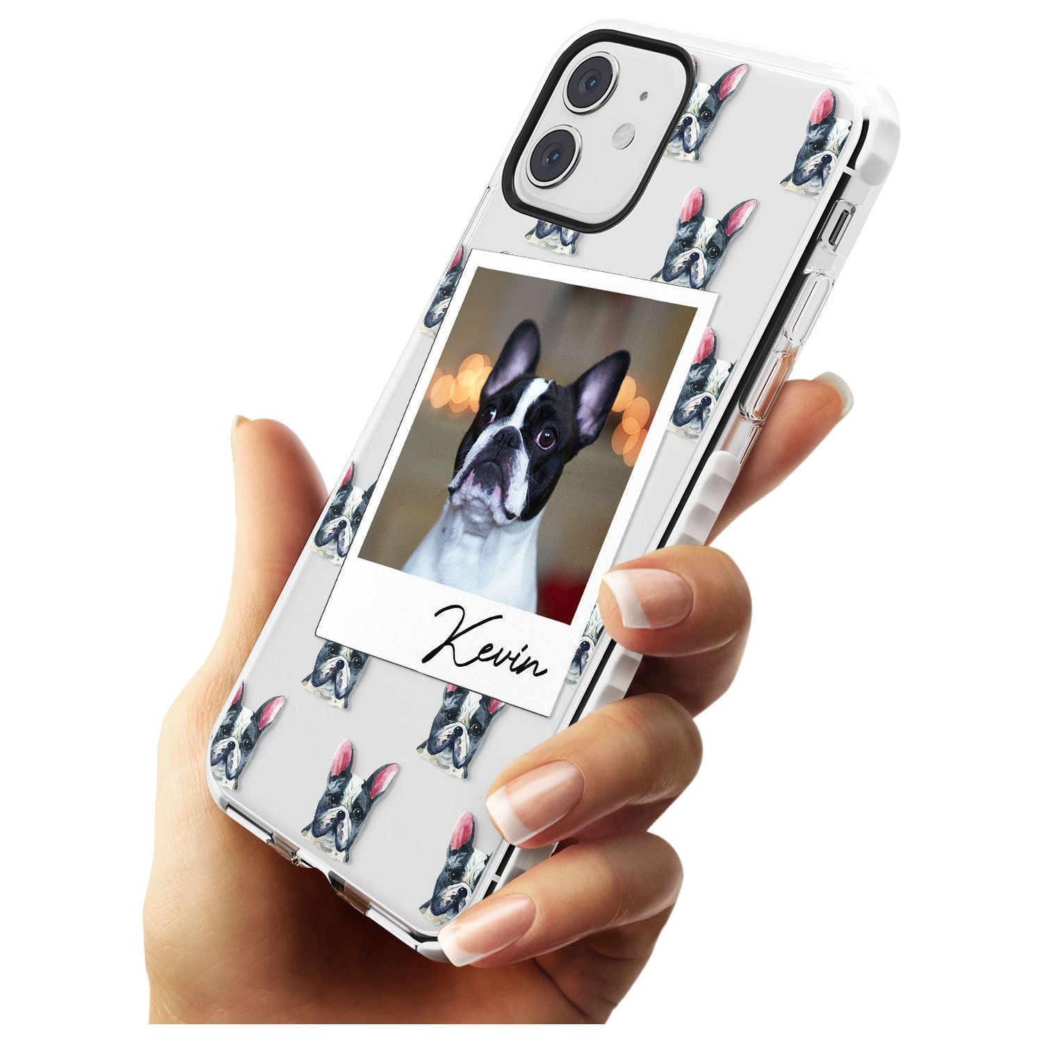 French Bulldog, Black & White - Custom Dog Photo Slim TPU Phone Case for iPhone 11