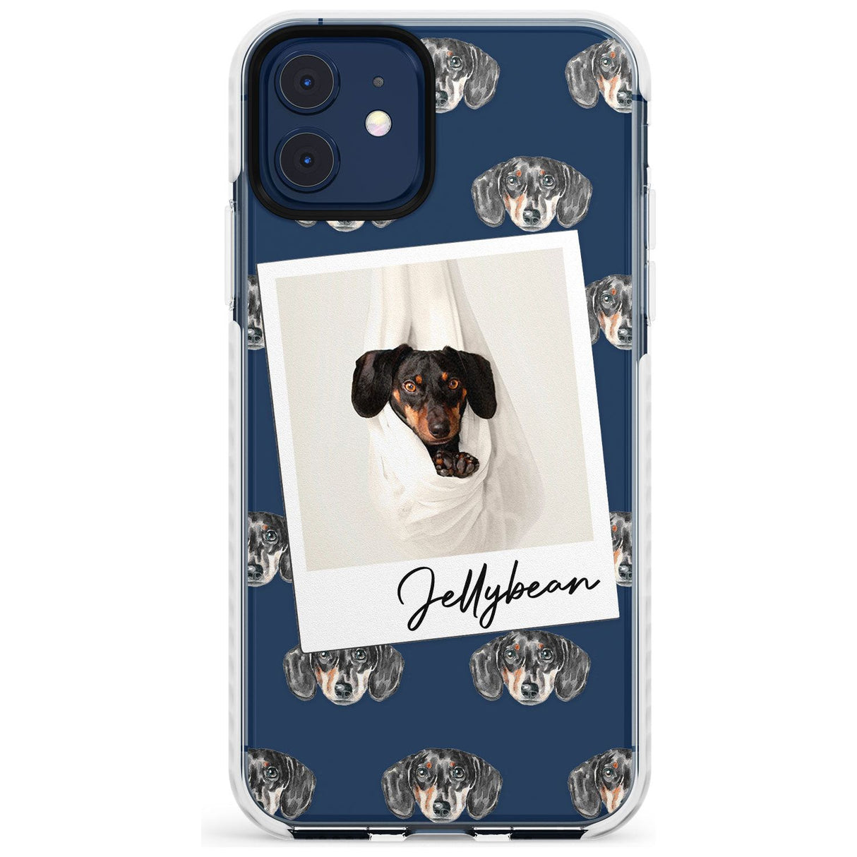 Dachshund, Black- Custom Dog Photo Slim TPU Phone Case for iPhone 11