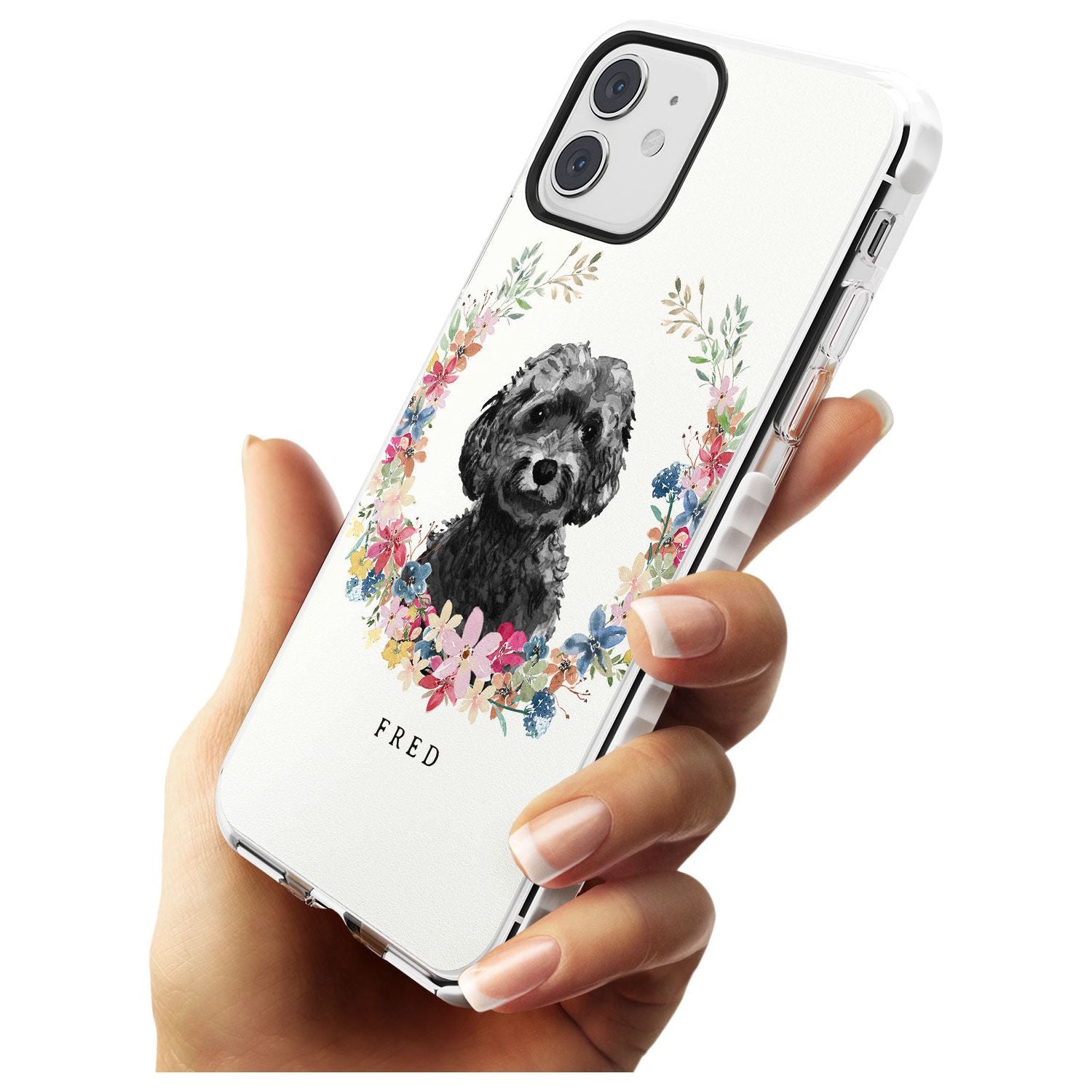 Black Cockapoo - Watercolour Dog Portrait Impact Phone Case for iPhone 11
