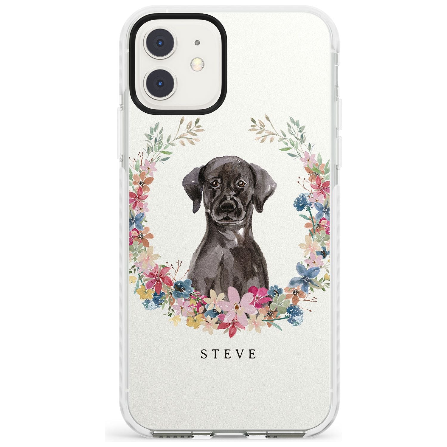 Black Lab Watercolour Dog Portrait Impact Phone Case for iPhone 11