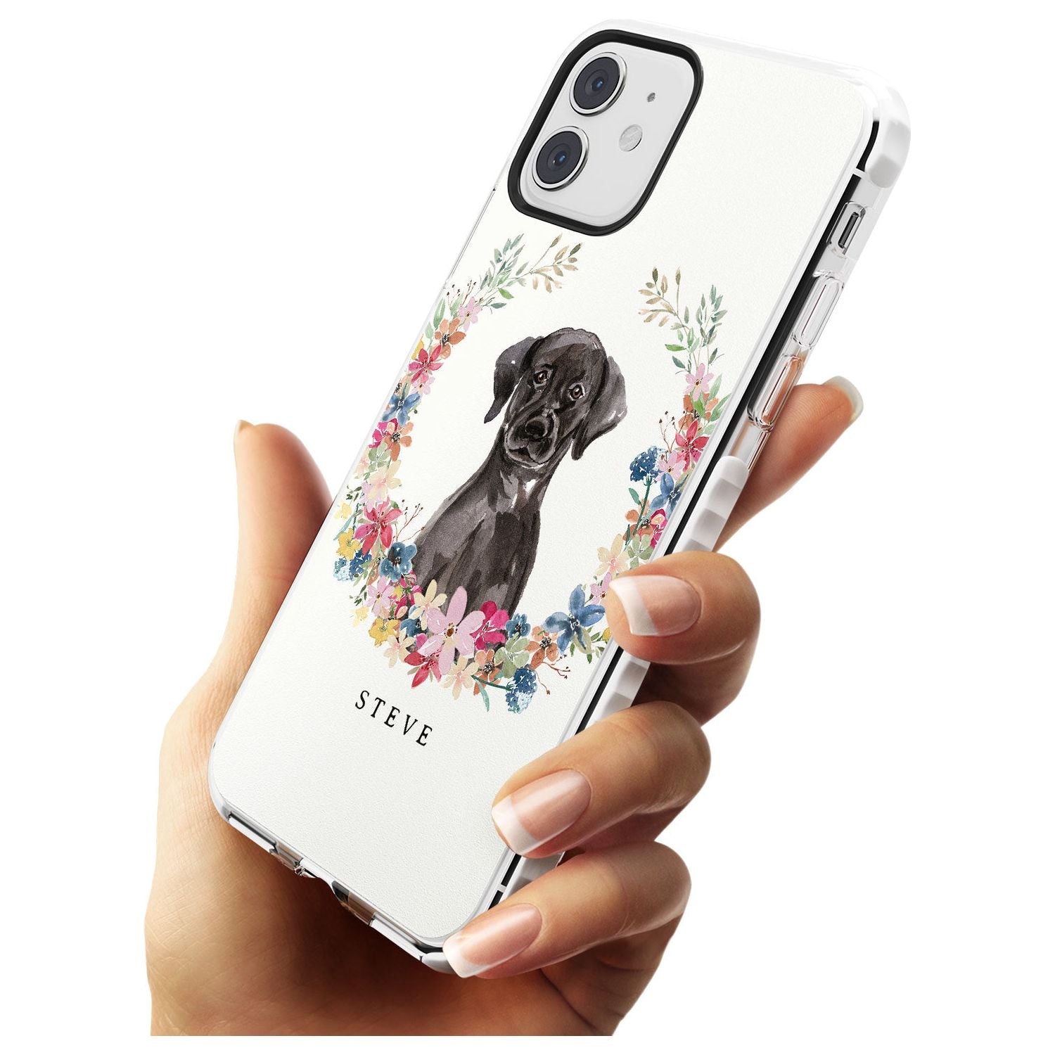 Black Lab Watercolour Dog Portrait Impact Phone Case for iPhone 11