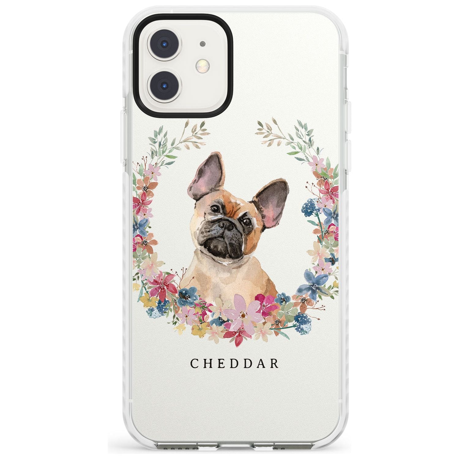 Tan French Bulldog Watercolour Dog Portrait Impact Phone Case for iPhone 11