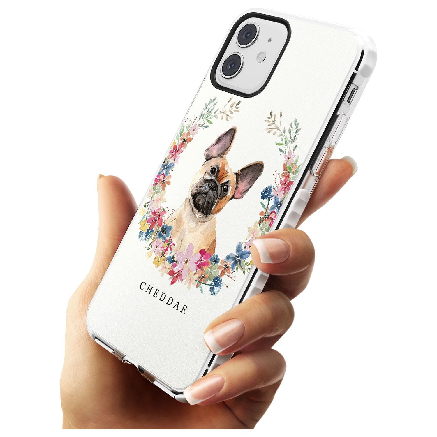 Tan French Bulldog Watercolour Dog Portrait Impact Phone Case for iPhone 11