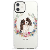 Tri Coloured King Charles Watercolour Dog Portrait Impact Phone Case for iPhone 11