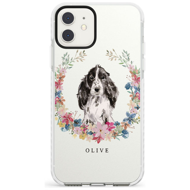 Black Cocker Spaniel - Watercolour Dog Portrait Impact Phone Case for iPhone 11