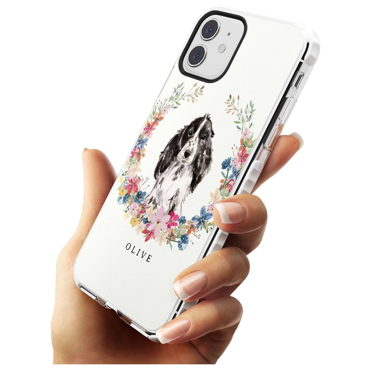 Black Cocker Spaniel - Watercolour Dog Portrait Impact Phone Case for iPhone 11