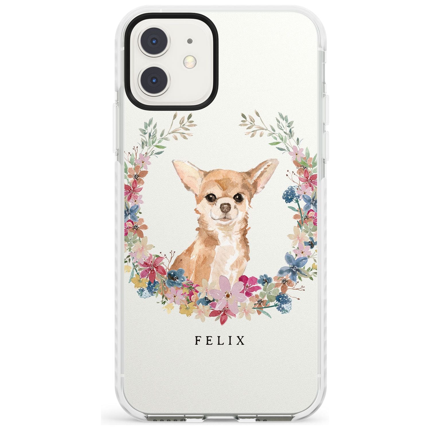 Chihuahua - Watercolour Dog Portrait Impact Phone Case for iPhone 11