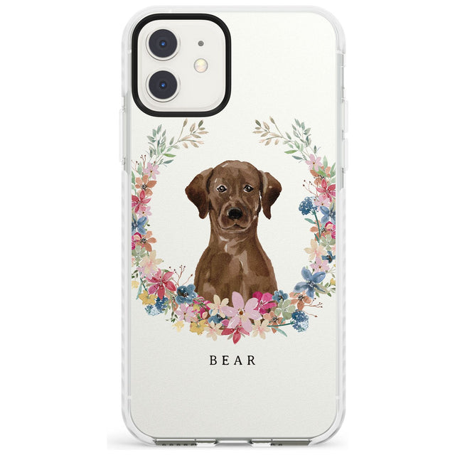 Chocolate Lab - Watercolour Dog Portrait Impact Phone Case for iPhone 11