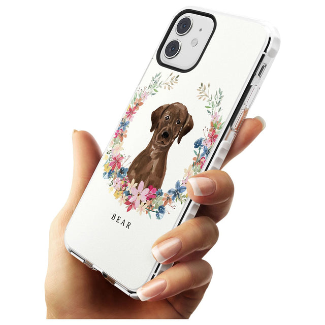 Chocolate Lab - Watercolour Dog Portrait Impact Phone Case for iPhone 11