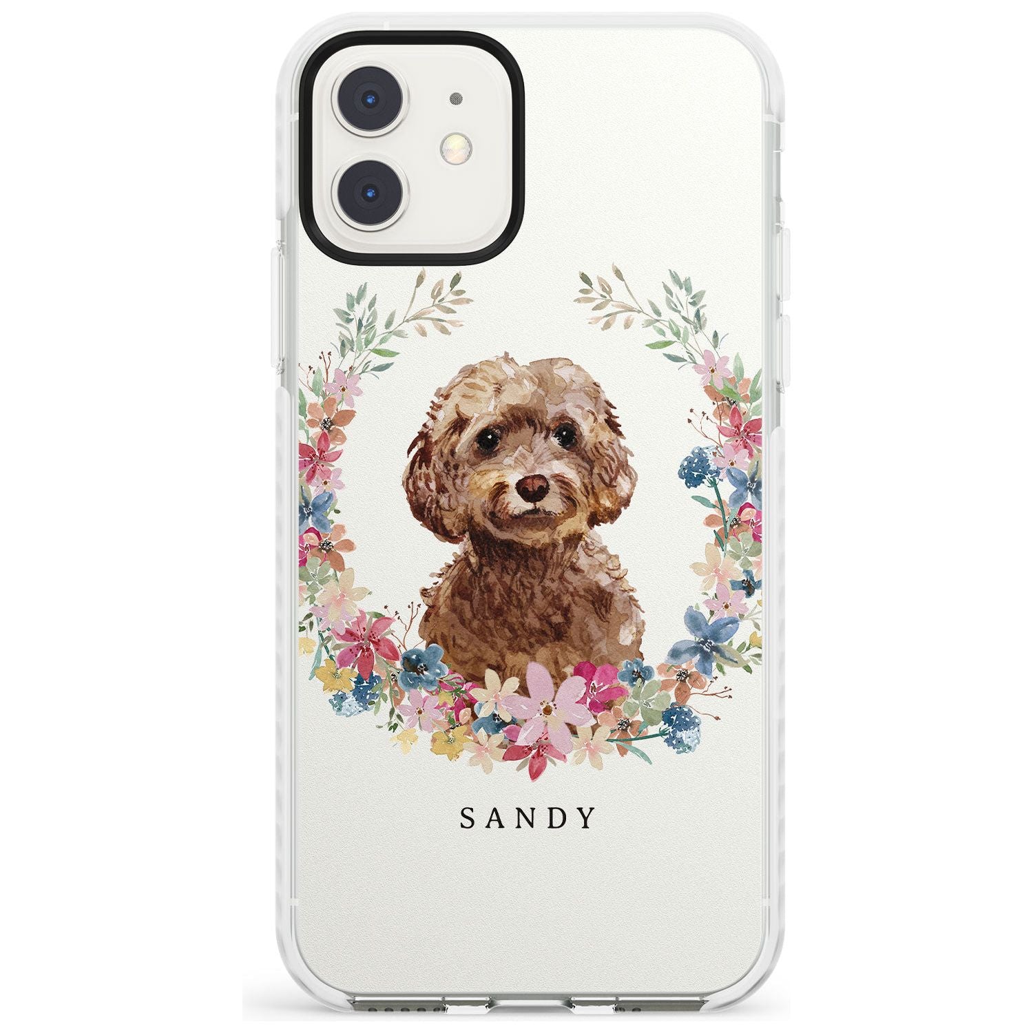 Brown Cockapoo - Watercolour Dog Portrait Impact Phone Case for iPhone 11