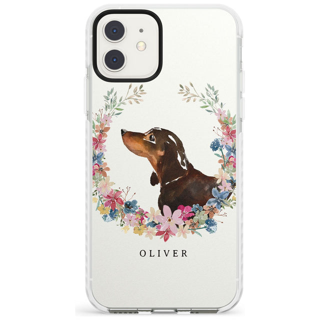 Black & Tan Dachshund - Watercolour Dog Portrait Impact Phone Case for iPhone 11