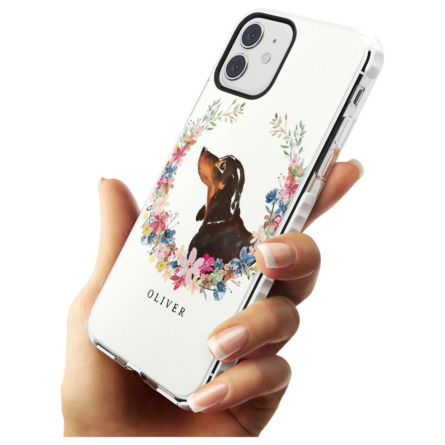 Black & Tan Dachshund - Watercolour Dog Portrait Impact Phone Case for iPhone 11