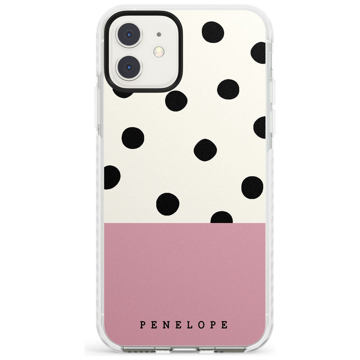 Pink Border Polka Dot iPhone Case  Impact Case Custom Phone Case - Case Warehouse