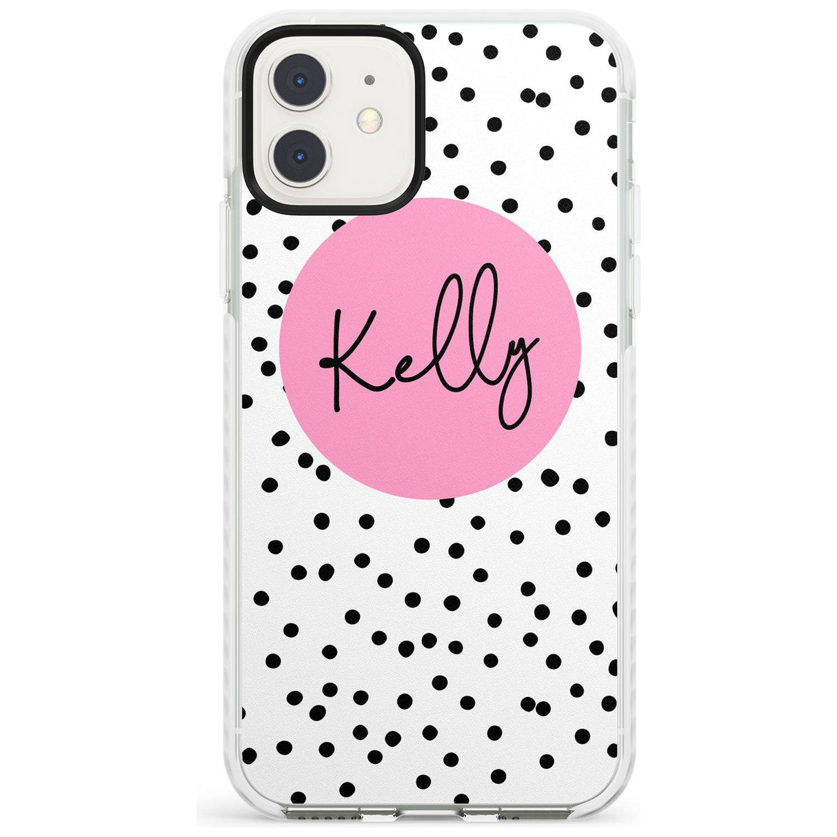 Pink Circle & Dots iPhone Case  Impact Case Custom Phone Case - Case Warehouse