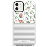 Light Floral Pattern & Stripes Slim TPU Phone Case for iPhone 11