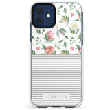 Light Floral Pattern & Stripes Slim TPU Phone Case for iPhone 11