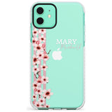 Cherry Blossoms & Stripes Transparent  Slim TPU Phone Case for iPhone 11