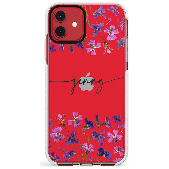 Custom Violet Flowers Slim TPU Phone Case for iPhone 11