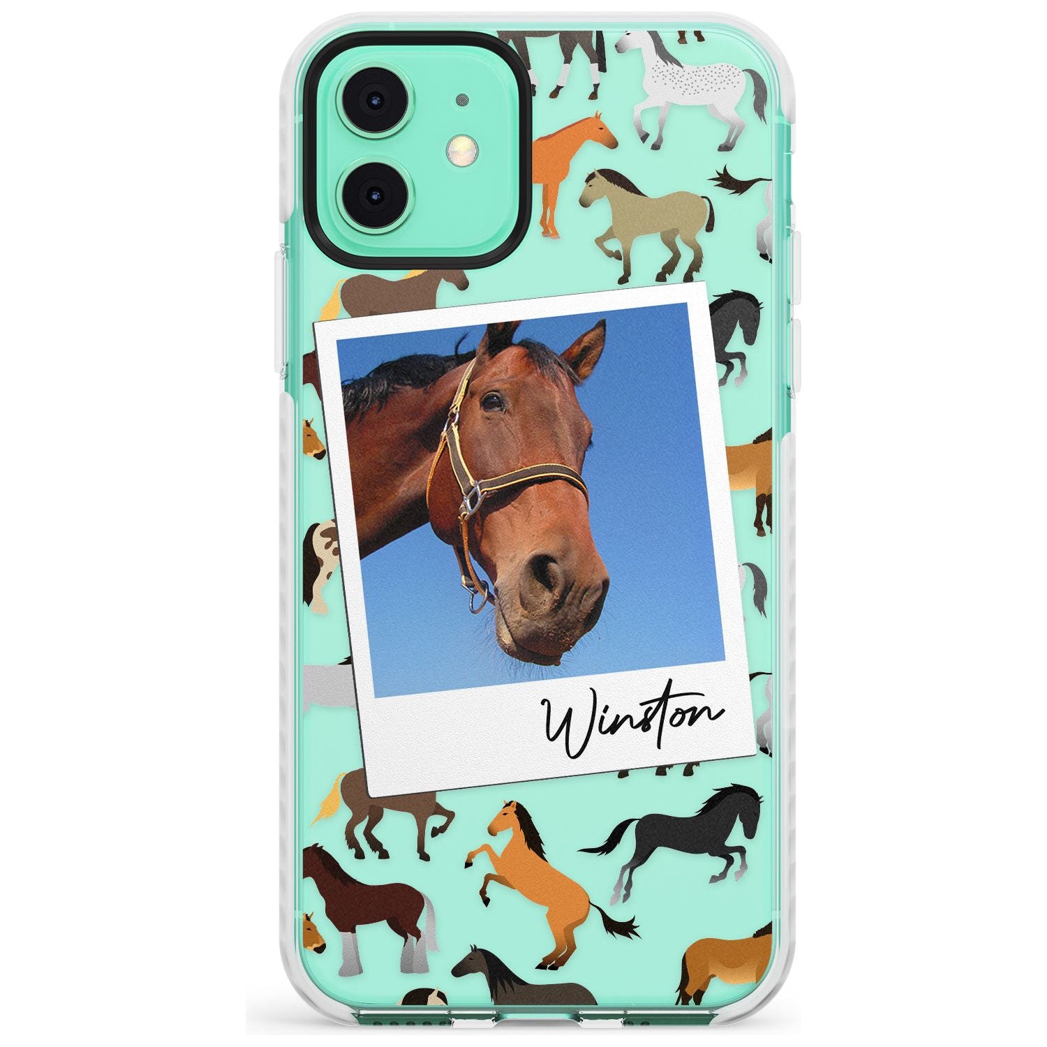 Personalised Horse Polaroid Impact Phone Case for iPhone 11
