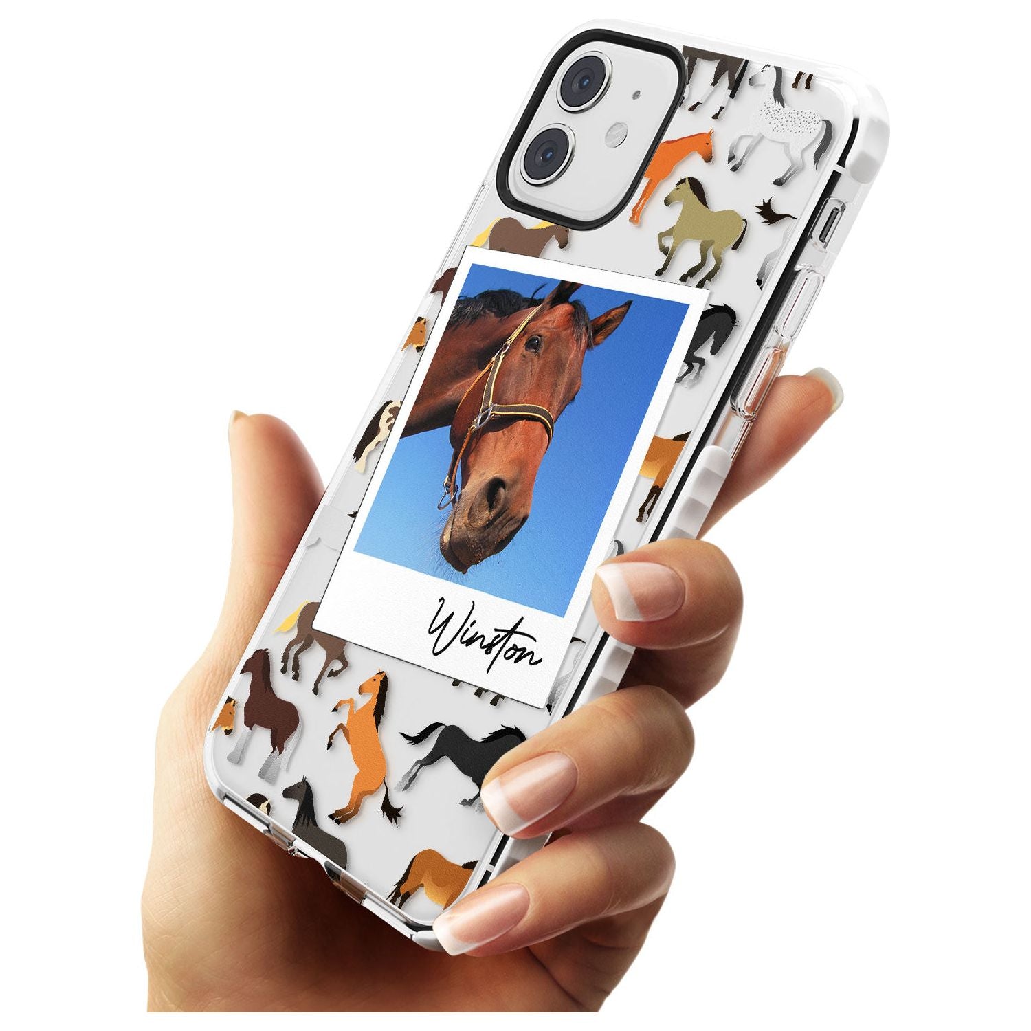 Personalised Horse Polaroid Impact Phone Case for iPhone 11