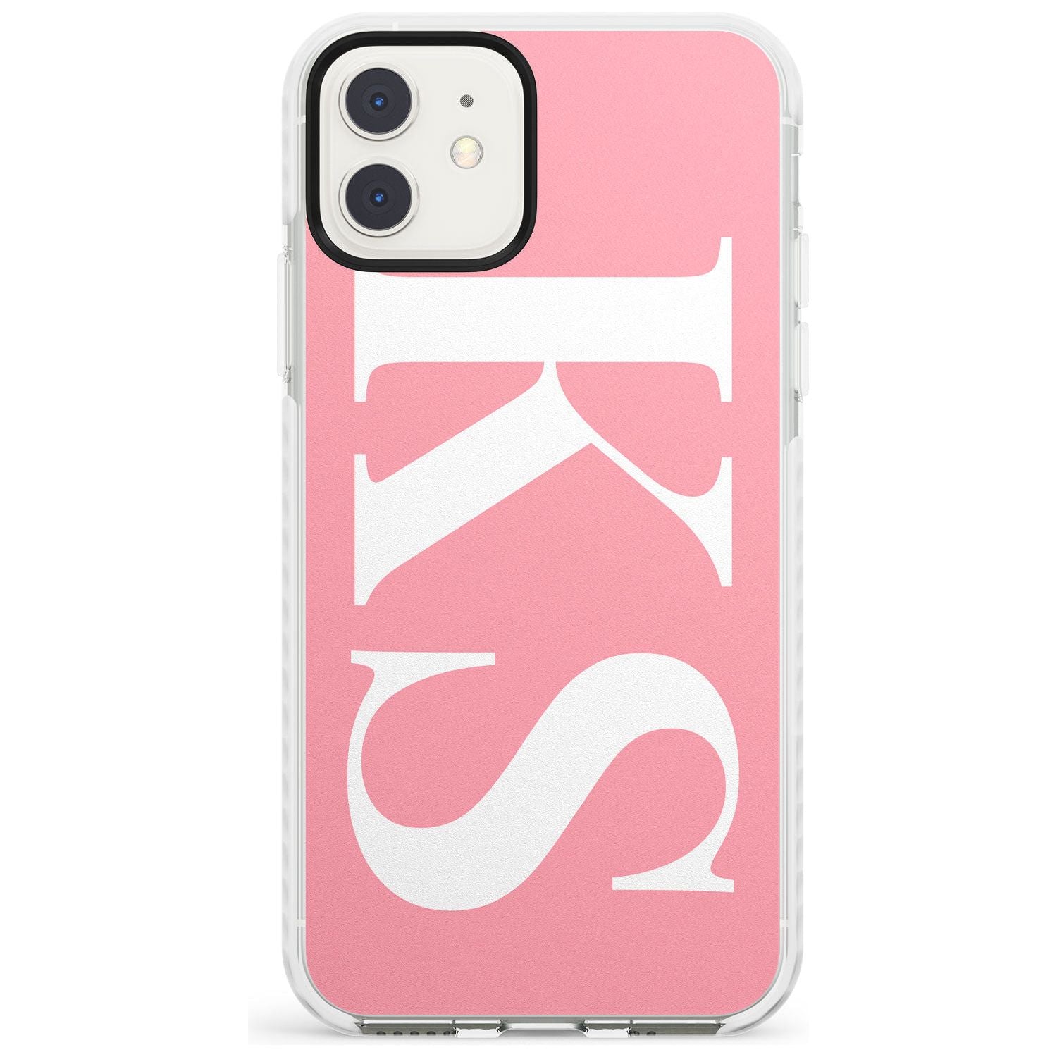 White & Pink Personalised Letters iPhone Case  Impact Case Custom Phone Case - Case Warehouse