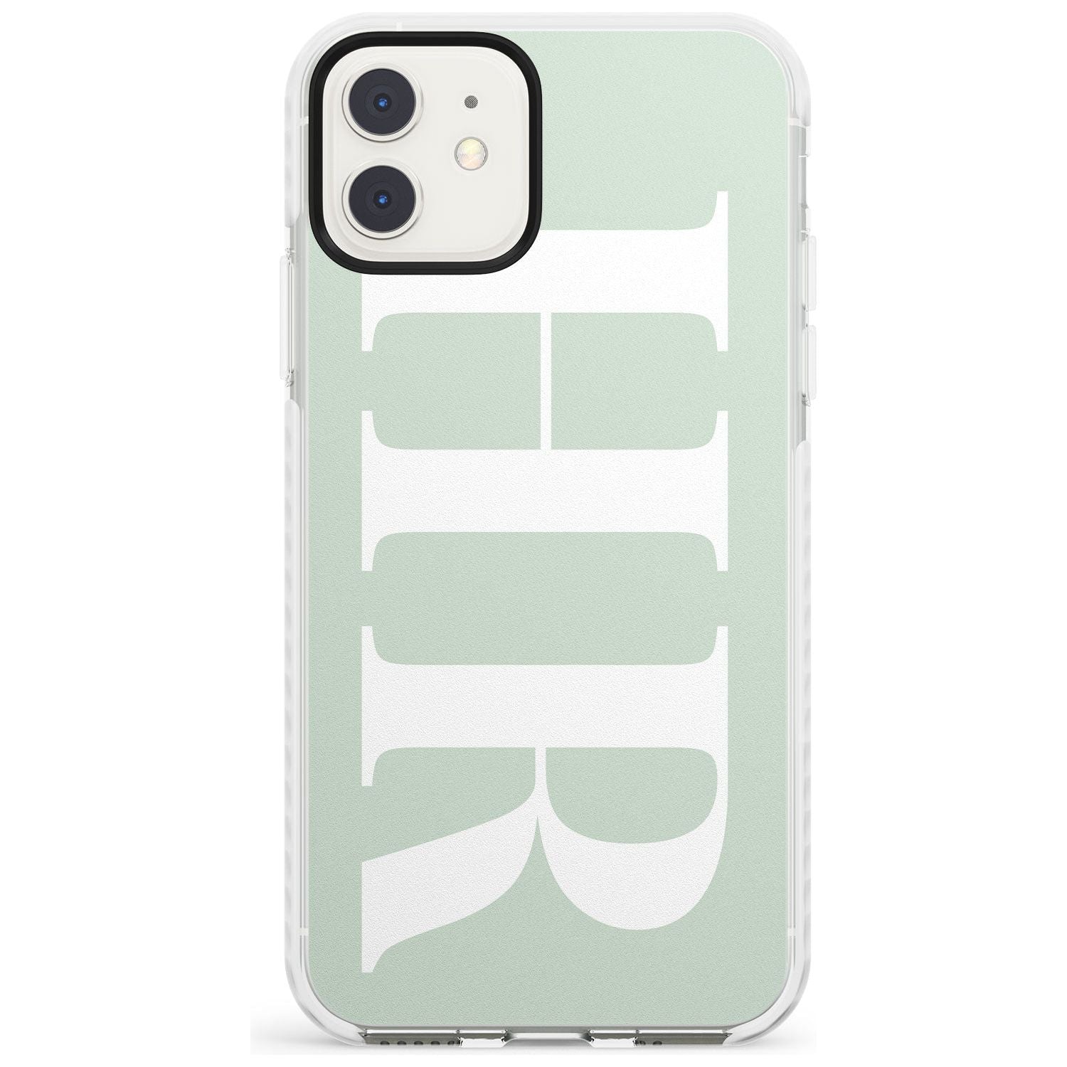 White & Seafoam Green Personalised iPhone Case  Impact Case Custom Phone Case - Case Warehouse