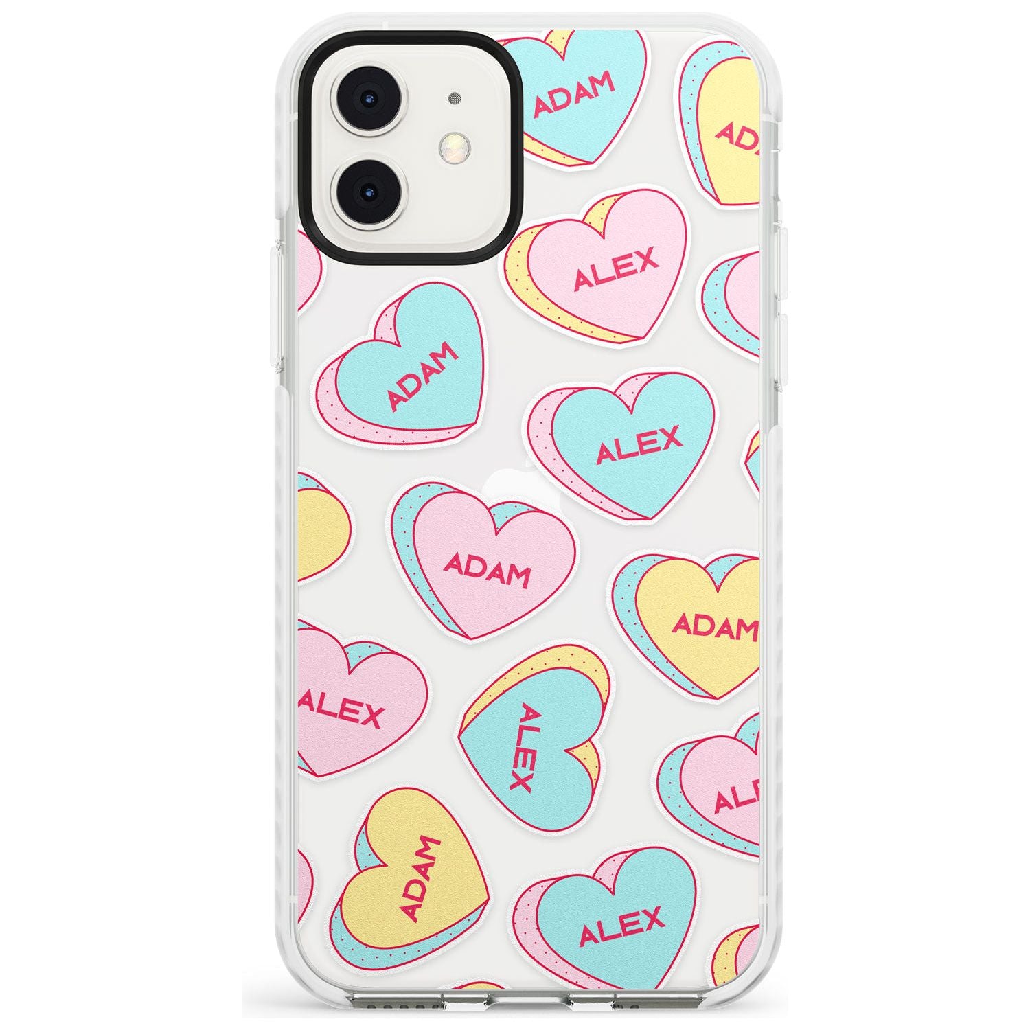 Custom Text Love Hearts Slim TPU Phone Case for iPhone 11