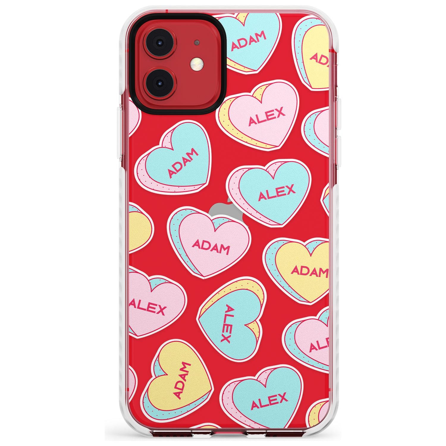 Custom Text Love Hearts Slim TPU Phone Case for iPhone 11