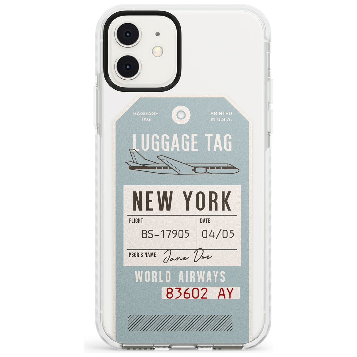 Custom Vintage USA Luggage Tag Slim TPU Phone Case for iPhone 11