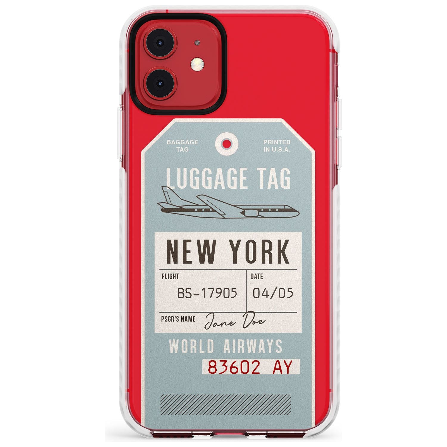 Custom Vintage USA Luggage Tag Slim TPU Phone Case for iPhone 11