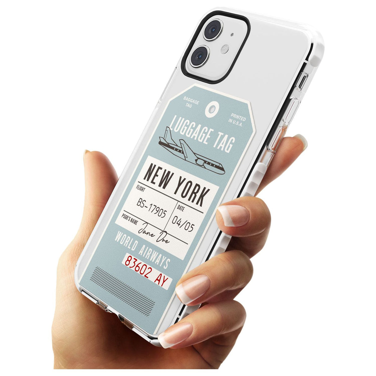 Custom Vintage USA Luggage Tag Slim TPU Phone Case for iPhone 11