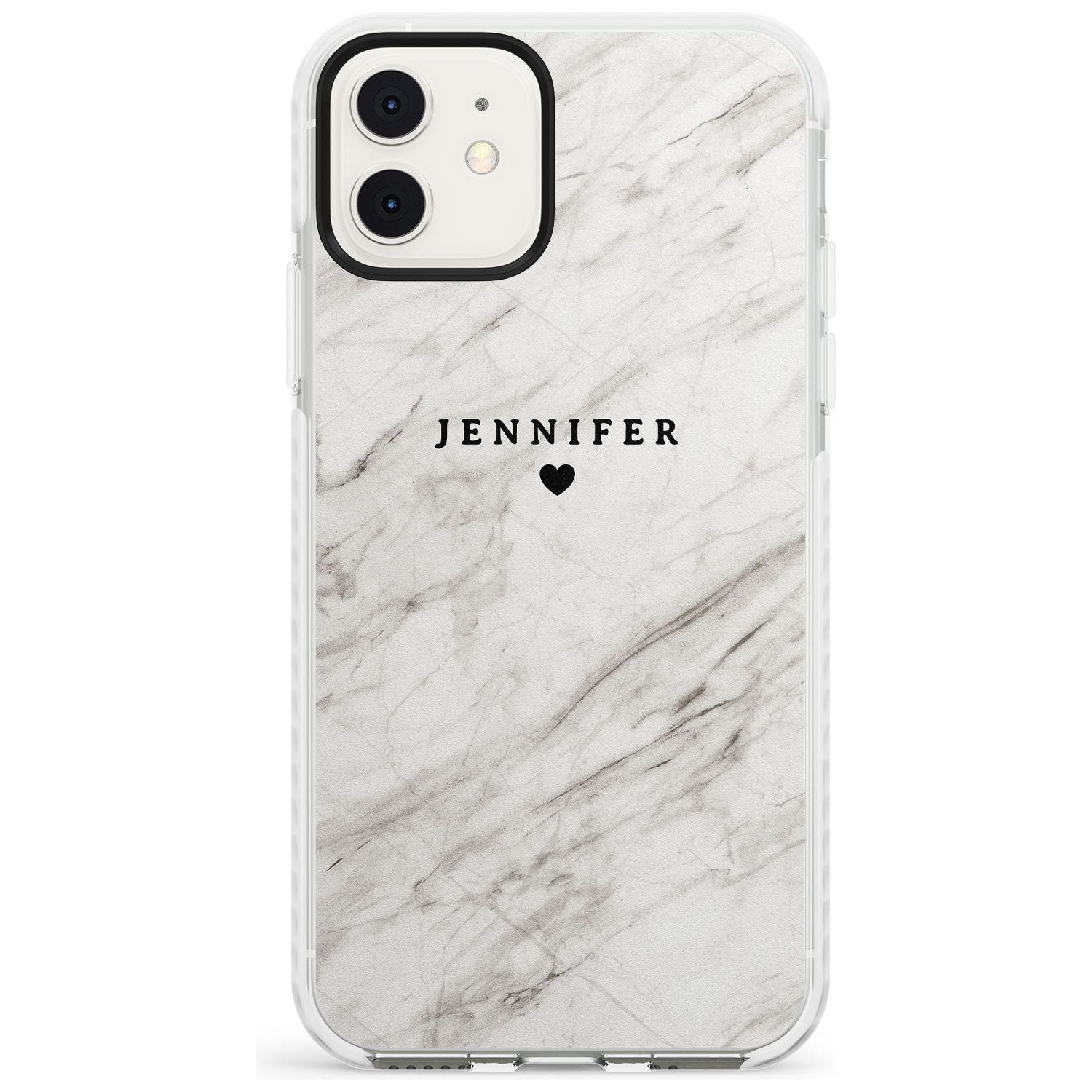 Personalised Light Grey & White Marble Slim TPU Phone Case for iPhone 11