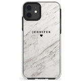 Personalised Light Grey & White Marble Slim TPU Phone Case for iPhone 11