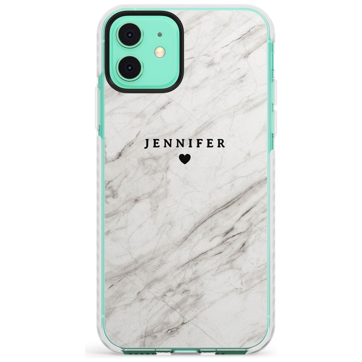 Personalised Light Grey & White Marble Slim TPU Phone Case for iPhone 11