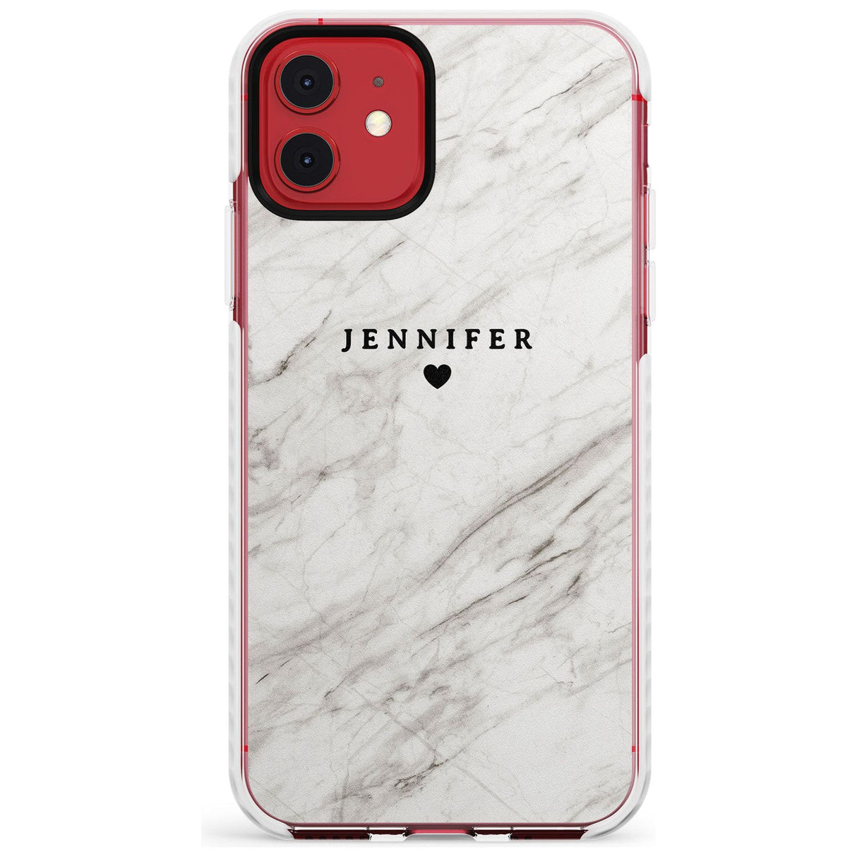 Personalised Light Grey & White Marble Slim TPU Phone Case for iPhone 11