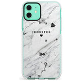 Personalised Black & White Marble Slim TPU Phone Case for iPhone 11